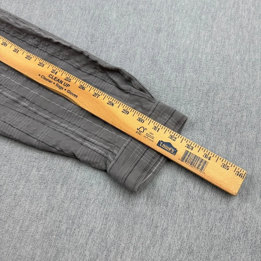 The North‎ Face Shirt Mens 2XL XXL Gray Striped Button Down Vapor Wick Outdoors